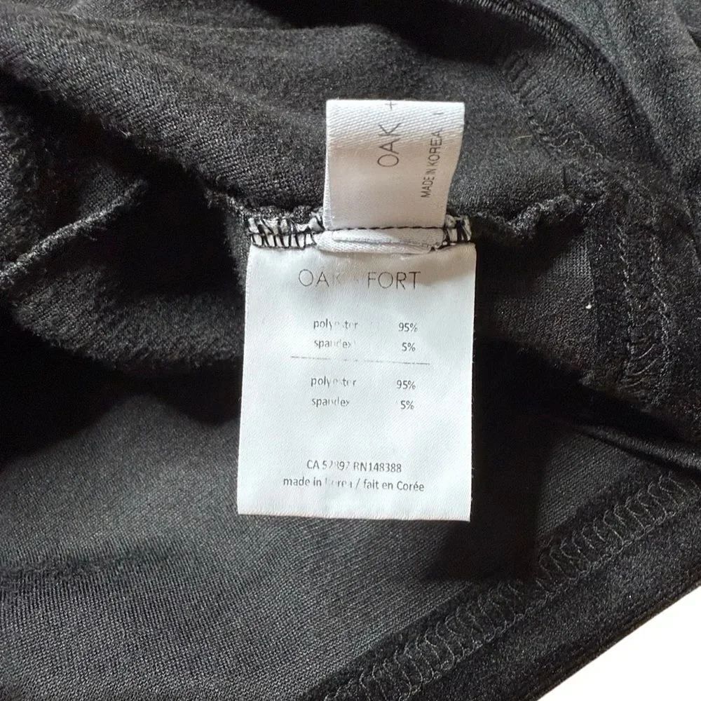 Oak + Fort Black Cropped Velvet Turtleneck Long sleeve Top Medium - Picture 5 of 6